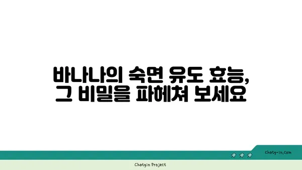 숙면을 위한 과학적인 선택, 바나나 섭취가 도움이 되는 이유 | 수면 개선, 바나나 효능, 숙면 음식