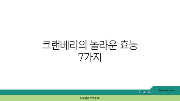 크랜베리의 놀라운 효능 7가지 | 건강, 슈퍼푸드, 항산화, 면역력, 혈액순환