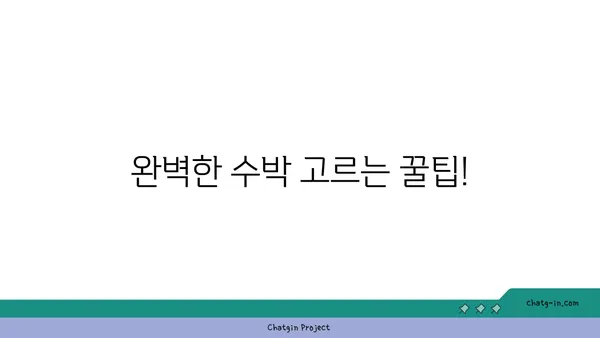 수박의 맛있는 비밀| 달콤함을 맛보는 5가지 팁 | 수박 고르는 법, 수박 먹는 법, 수박 레시피