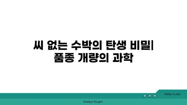 씨 없는 수박, 어떻게 만들까? | 씨 없는 수박 재배 방법, 씨 없는 수박의 비밀, 씨 없는 수박 품종