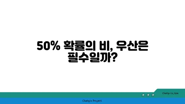 비가 올 확률 50%... 우산은 꼭 챙겨야 할까요? | 날씨, 우산, 비, 확률, 팁