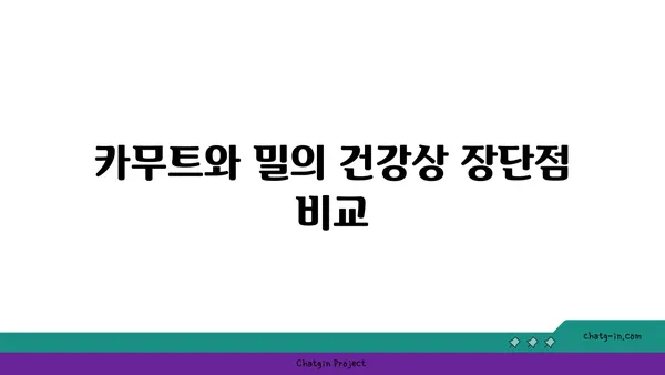 카무트 vs 밀| 영양 비교와 건강상의 차이점 | 건강 식단, 곡물, 영양 정보