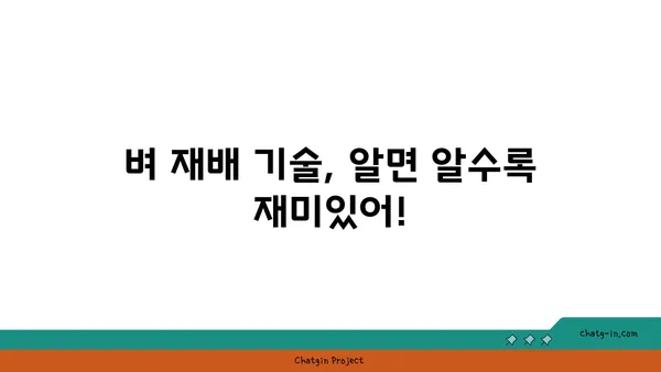 벼농사 성공의 지름길| 품종부터 수확까지 완벽 가이드 | 벼 재배, 벼 품종, 벼농사 기술, 쌀 농사