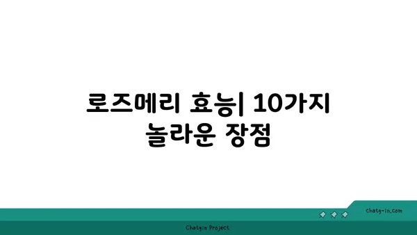 로즈메리 효능과 활용법| 10가지 놀라운 장점과 레시피 | 허브, 건강, 요리, 향신료