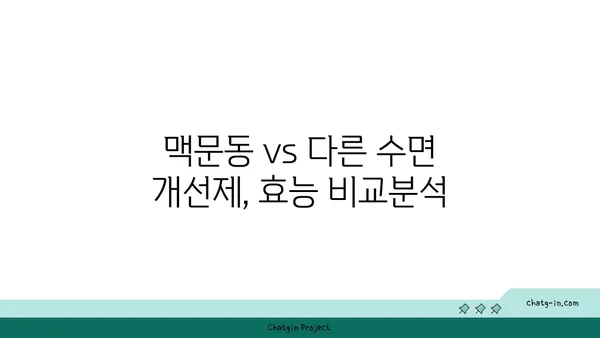 숙면을 위한 선택! 맥문동 vs 다른 수면 개선제 비교분석 | 수면 장애, 불면증, 천연 수면제, 효능 비교