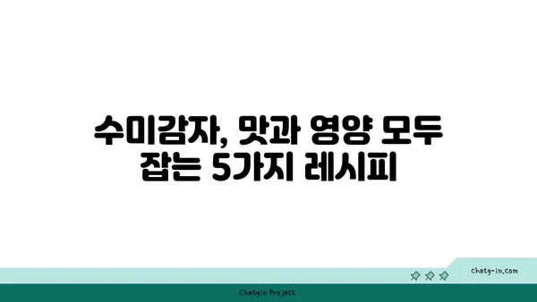 수미감자, 식단에 녹이세요! | 맛있고 건강한 5가지 레시피