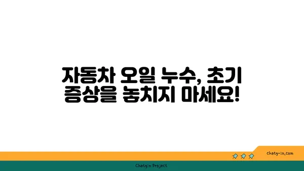 자동차 오일 누수 초기 징후| 빠르게 점검하고 문제 해결하기 | 오일 누수, 자동차 점검, 정비 팁