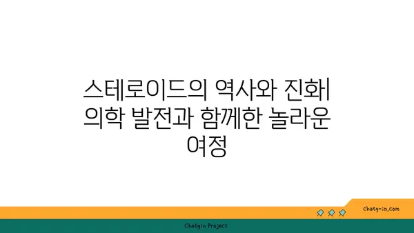 스테로이드의 역사와 진화| 의학 발전과 함께한 놀라운 여정 | 스테로이드, 약물, 진화, 의학, 역사