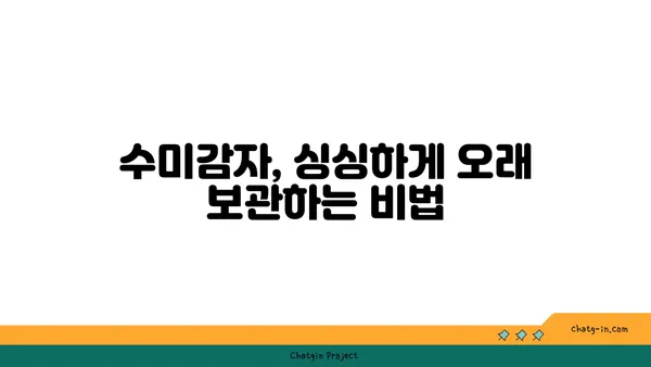 수미감자 오래 보관하는 최고의 방법| 싱싱함을 유지하는 꿀팁 | 수미감자 보관법, 감자 보관법, 오래 보관하는 방법