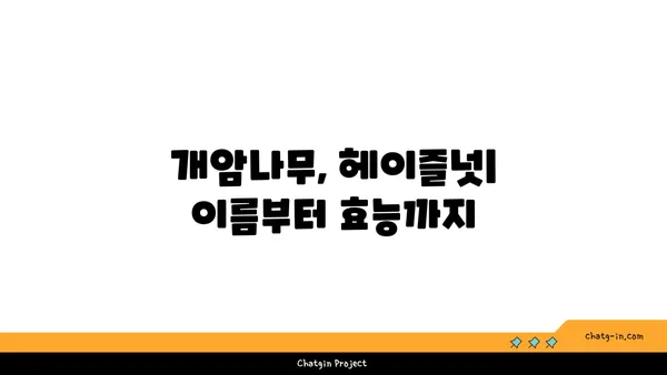 개암나무의 모든 것| 재배부터 효능까지 | 개암, 헤이즐넛, 나무, 견과류, 효능, 재배법, 종류