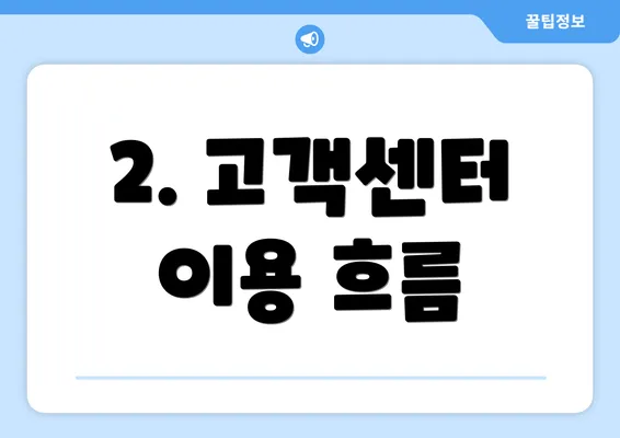 2. 고객센터 이용 흐름