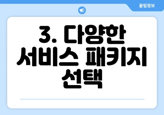 3. 다양한 서비스 패키지 선택