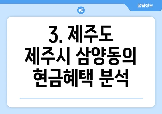 3. 제주도 제주시 삼양동의 현금혜택 분석