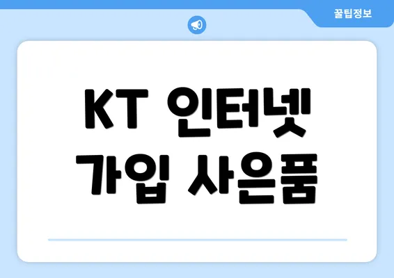 KT 인터넷 가입 사은품