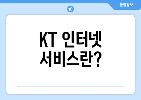 KT 인터넷 서비스란?