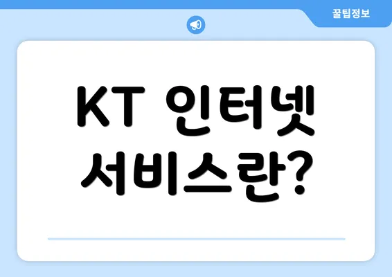 KT 인터넷 서비스란?