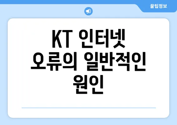 KT 인터넷 오류의 일반적인 원인