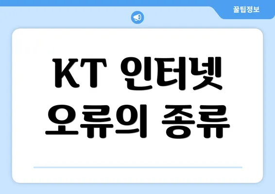 KT 인터넷 오류의 종류