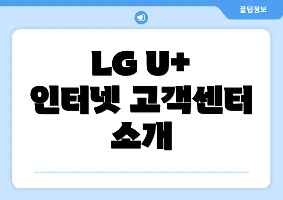 LG U+ 인터넷 고객센터 소개