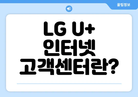 LG U+ 인터넷 고객센터란?