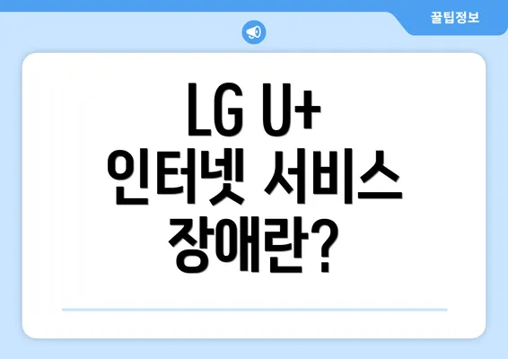 LG U+ 인터넷 서비스 장애란?