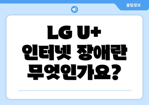 LG U+ 인터넷 장애란 무엇인가요?