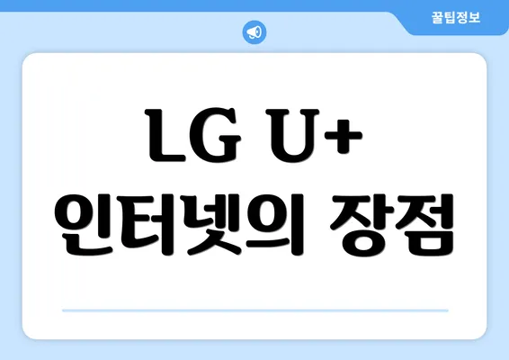 LG U+ 인터넷의 장점