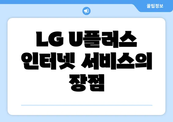 LG U플러스 인터넷 서비스의 장점