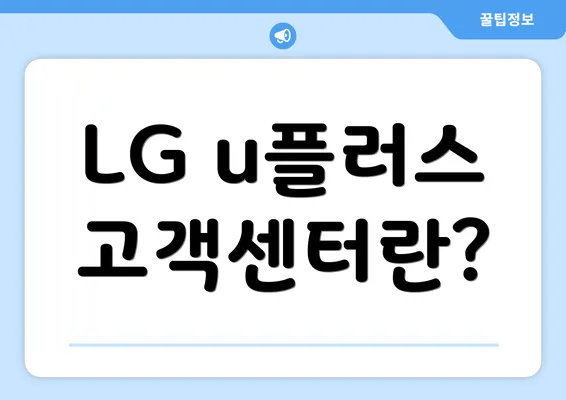 LG u플러스 고객센터란?