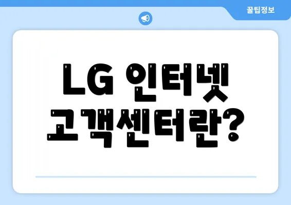 LG 인터넷 고객센터란?