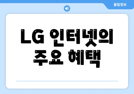 LG 인터넷의 주요 혜택