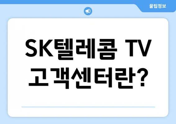 SK텔레콤 TV 고객센터란?