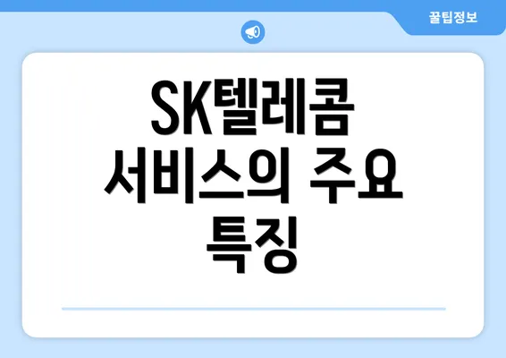 SK텔레콤 서비스의 주요 특징