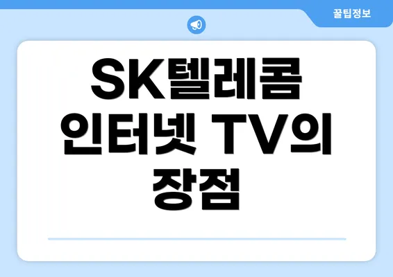 SK텔레콤 인터넷 TV의 장점