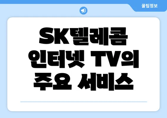 SK텔레콤 인터넷 TV의 주요 서비스