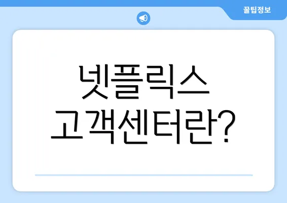 넷플릭스 고객센터란?