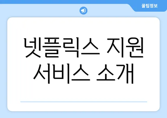 넷플릭스 지원 서비스 소개