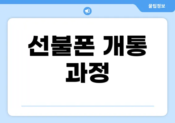 선불폰 개통 과정