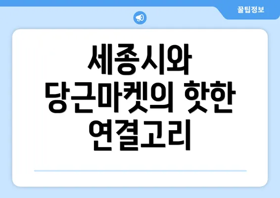 세종시와 당근마켓의 핫한 연결고리