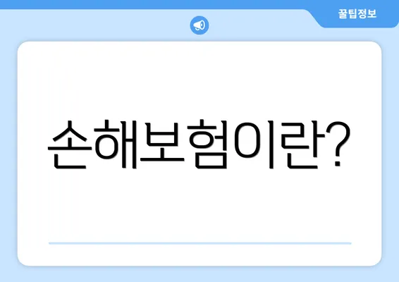 손해보험이란?