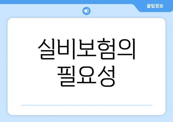 실비보험의 필요성