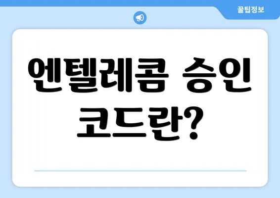 엔텔레콤 승인 코드란?