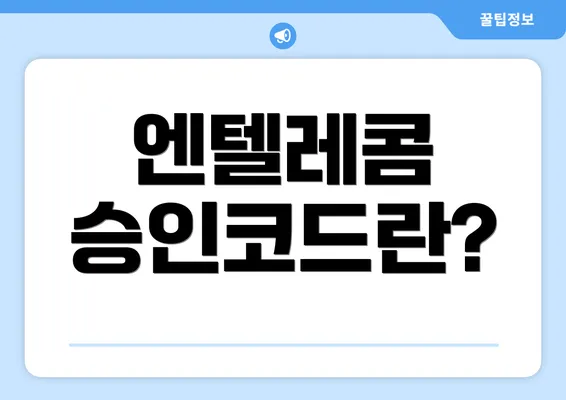 엔텔레콤 승인코드란?