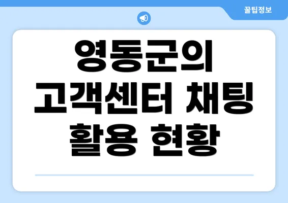 영동군의 고객센터 채팅 활용 현황