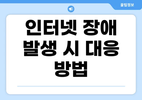 인터넷 장애 발생 시 대응 방법