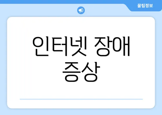 인터넷 장애 증상