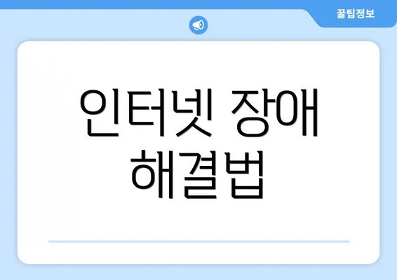 인터넷 장애 해결법