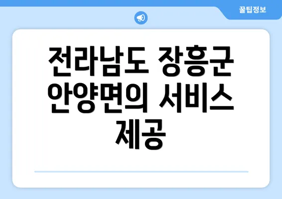 전라남도 장흥군 안양면의 서비스 제공