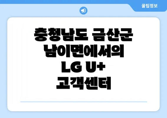 충청남도 금산군 남이면에서의 LG U+ 고객센터