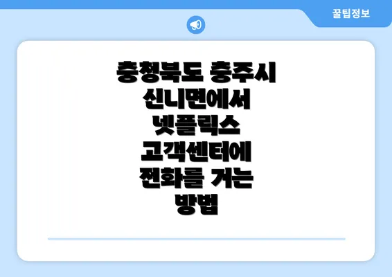 충청북도 충주시 신니면에서 넷플릭스 고객센터에 전화를 거는 방법